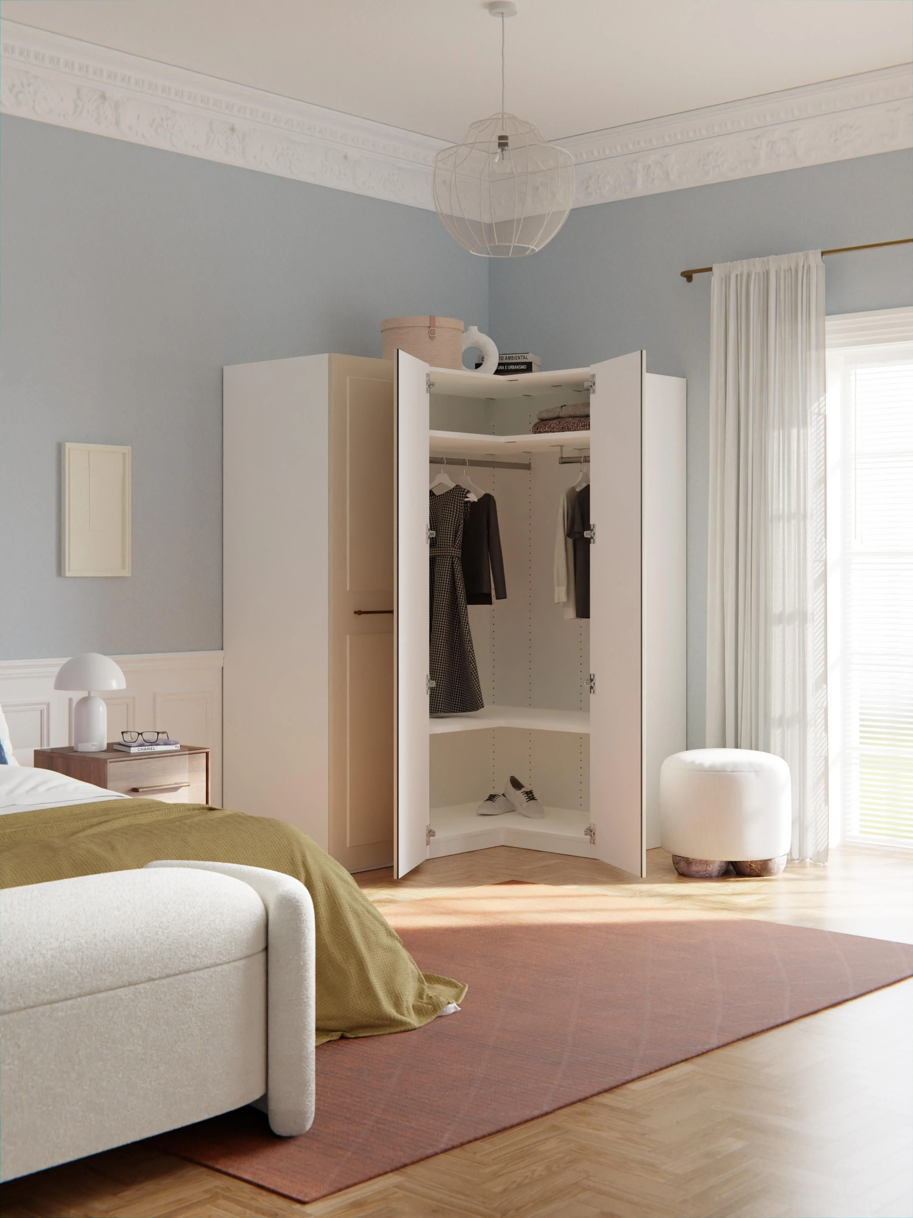 Modulaire hoekkast Charlotte, 165 cm breed, diverse varianten