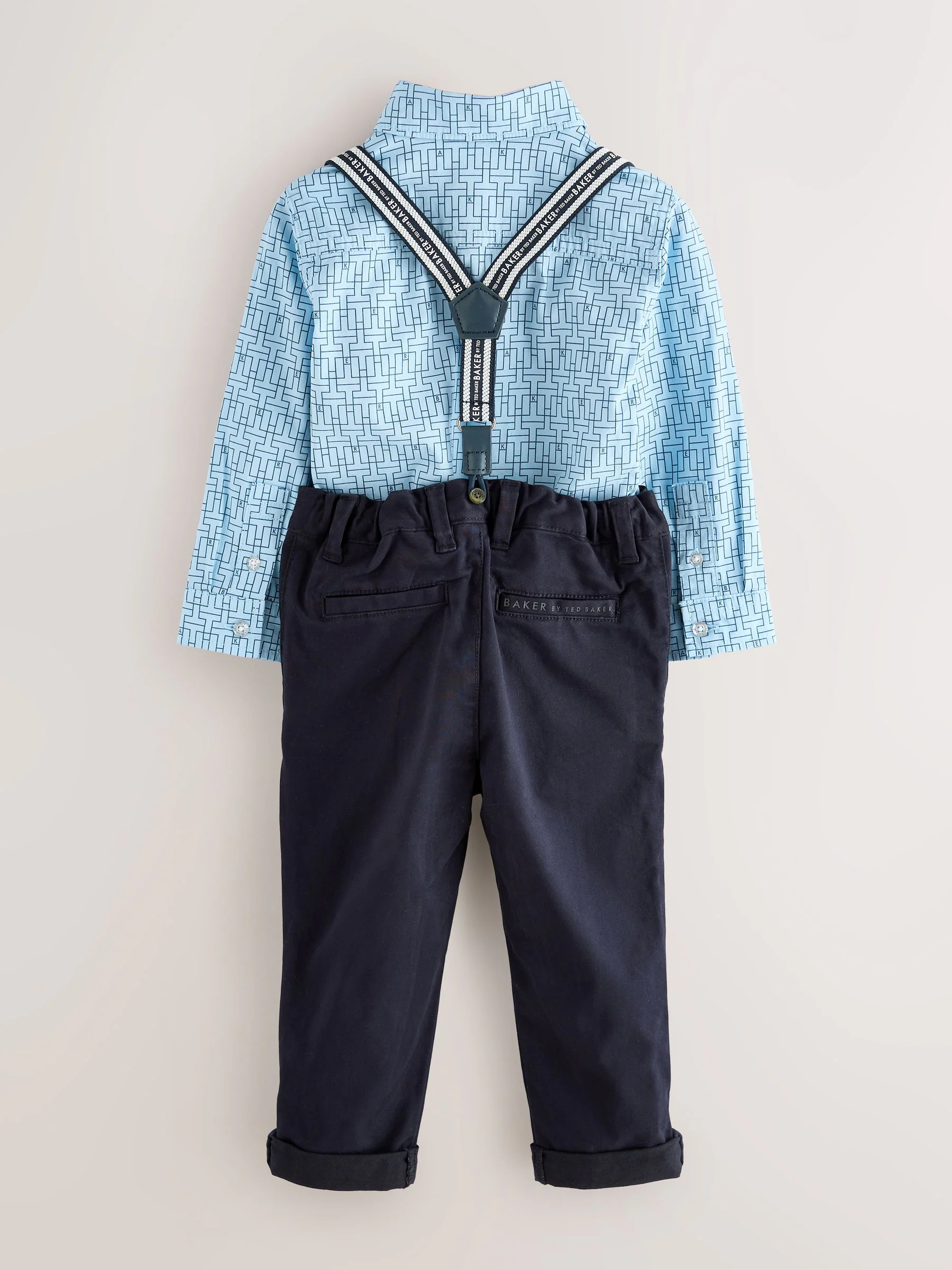 Blauw/marine - Baker by Ted Baker Shirt Trousers and Braces Set