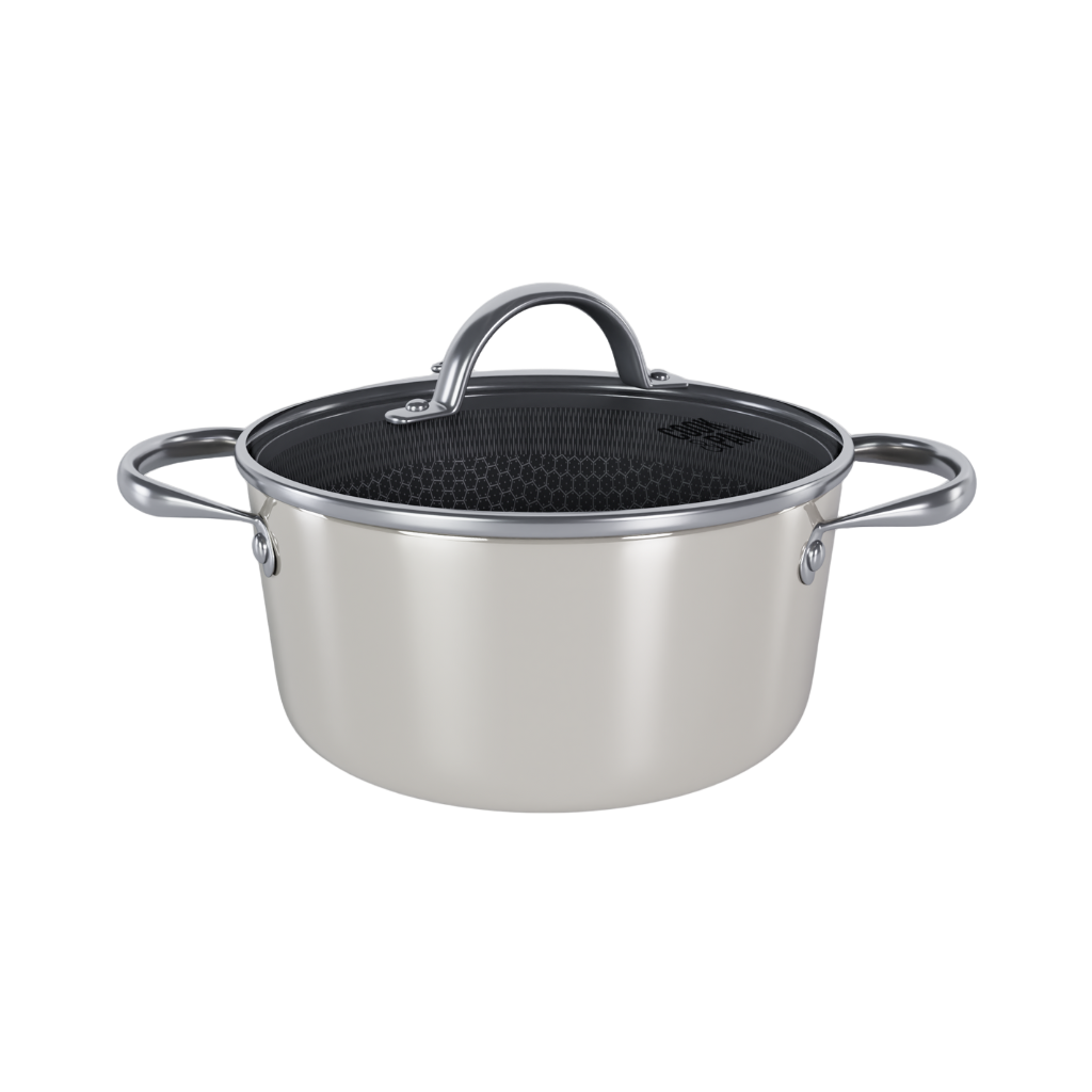 Go Ivory Honey Kookpan met deksel 20 cm - RVS