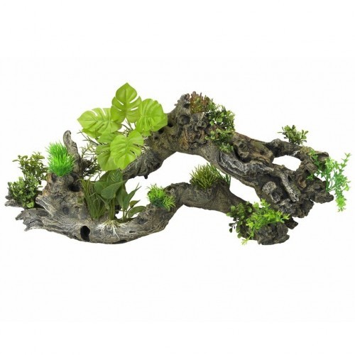 Planta artificial multicolorida para decoração de aquário.