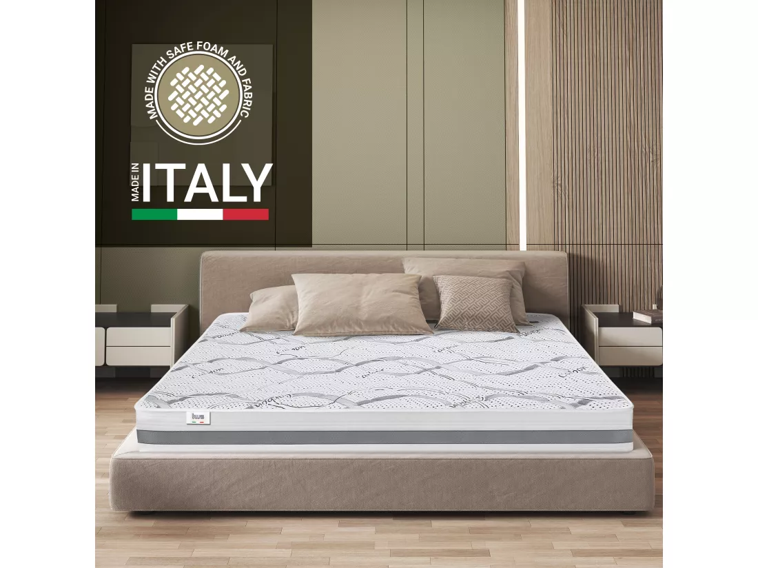 Matelas Double 160x200 à mémoire de forme | Premium Quality | Hauteur 20 cm | Made in Italy