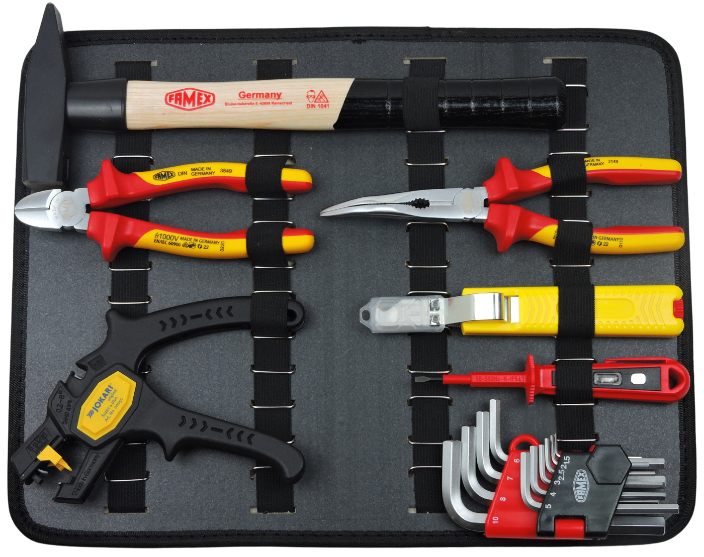 FAMEX 789-10 Werkzeugkoffer mit Werkzeug für Elektriker