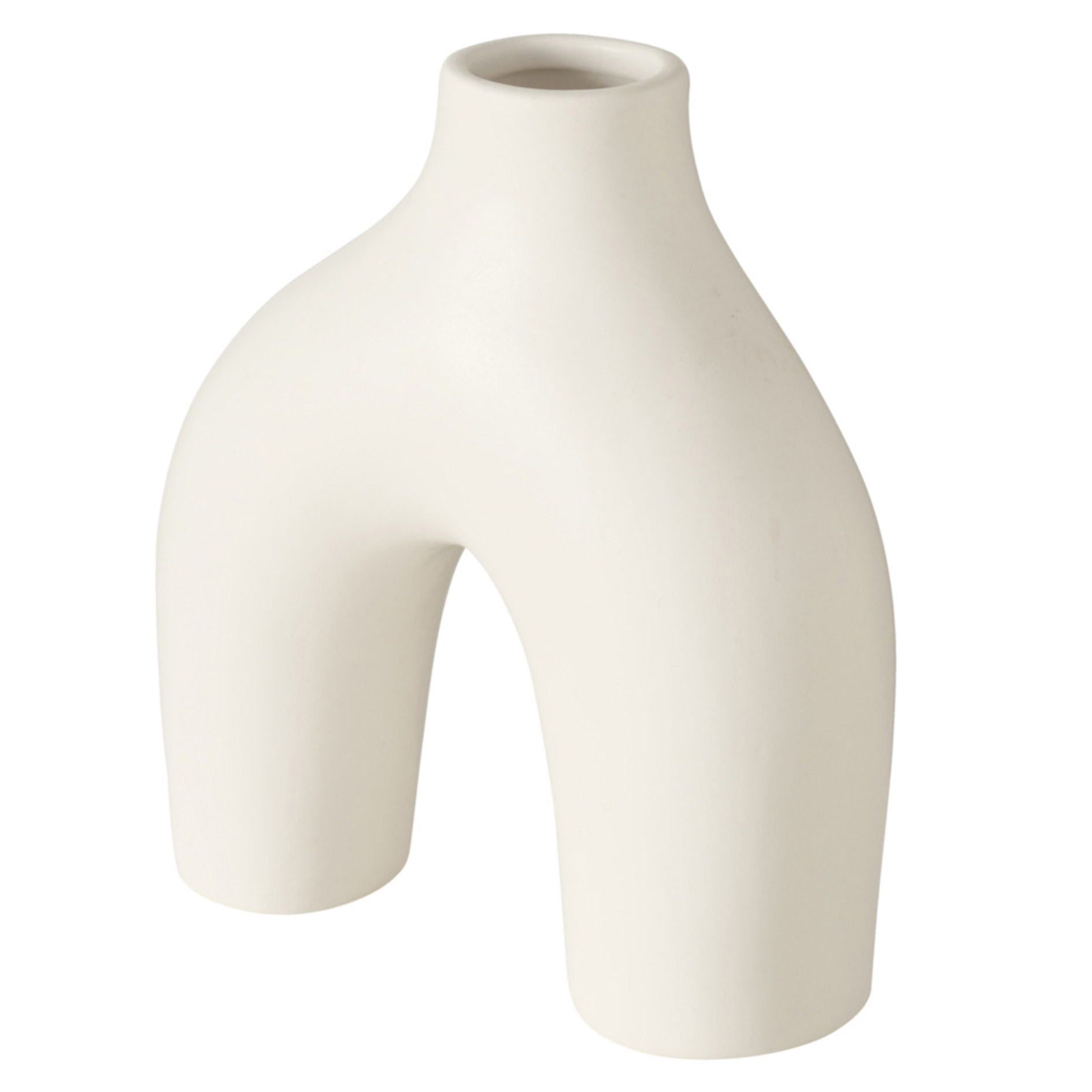 Vase - beige oder weiß - sortiert - 18 cm