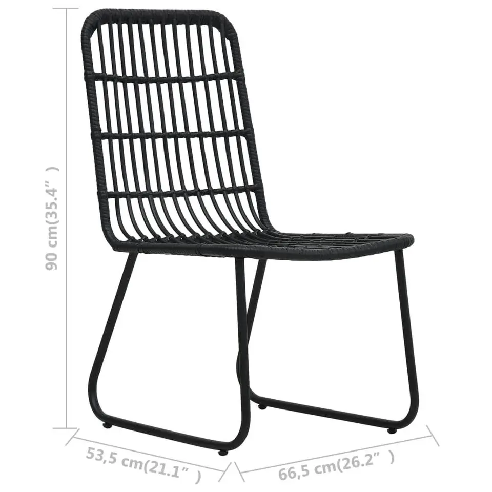 vidaXL - Bistroset - Zwart - Poly rattan
