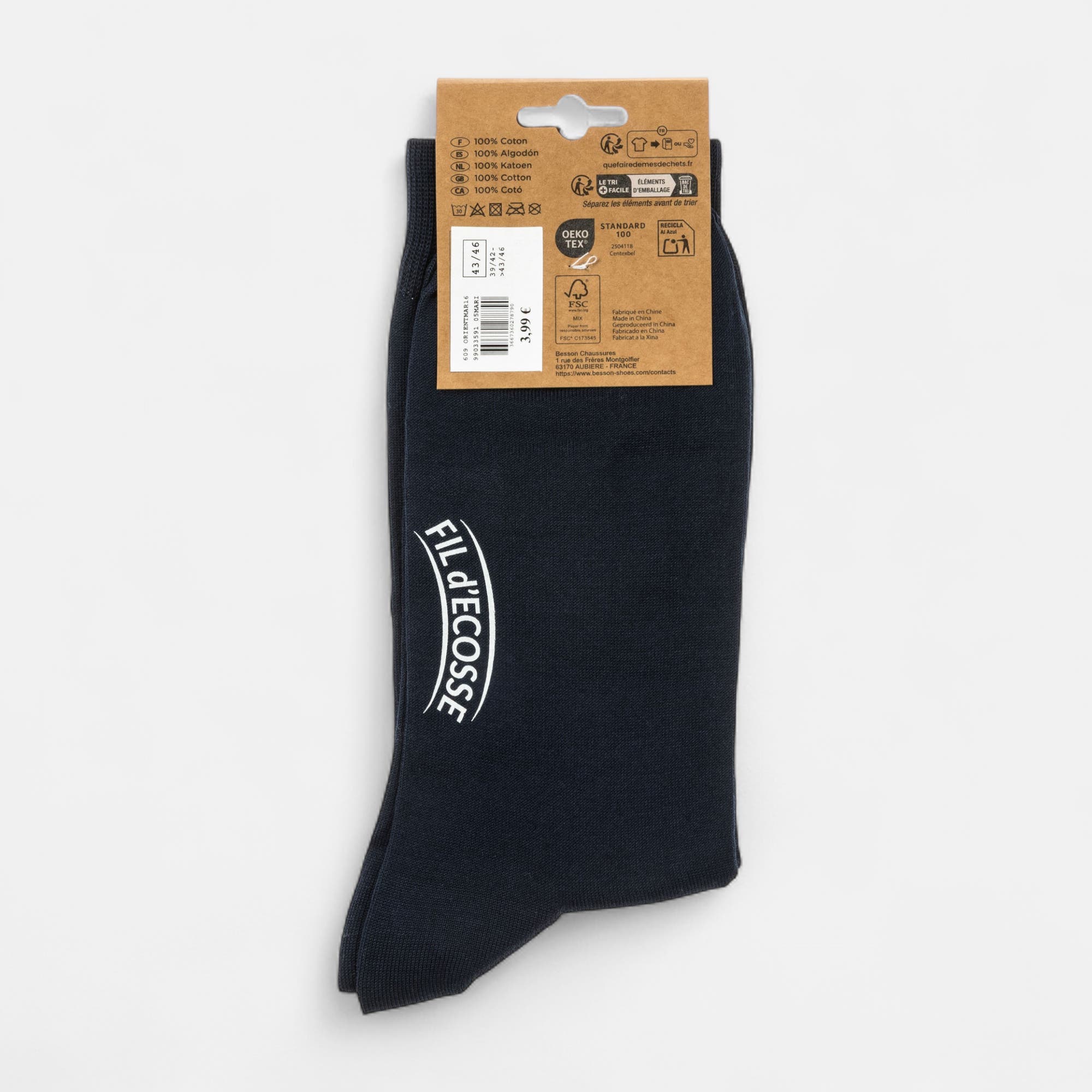 Chaussettes Homme bleu marine