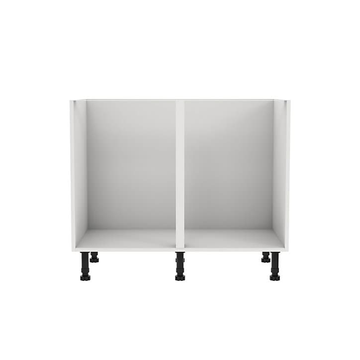 Meuble bas de cuisine avec 2 portes GoodHome Stevia blanc brillant L. 100 x H. 72 cm