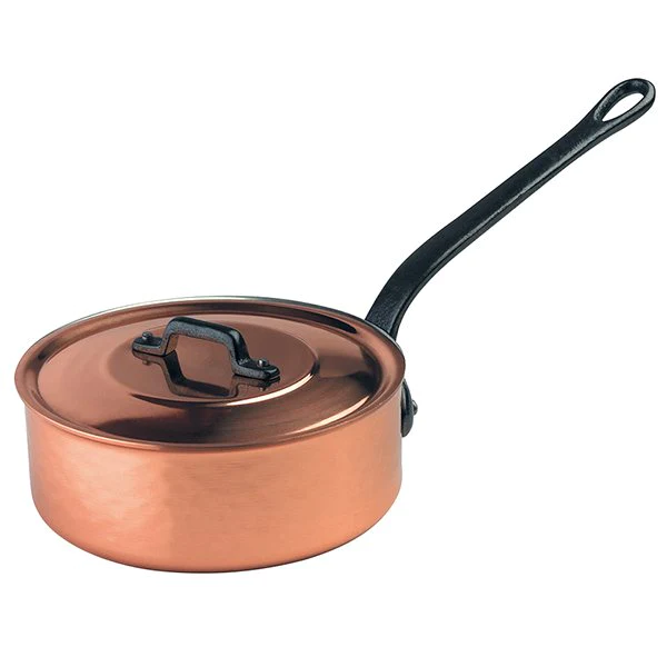 Sauteuse en cuivre massif avec couvercle 28 cm Baumalu