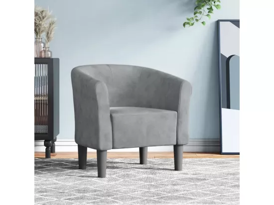 Chaise cabriolet gris foncé velours