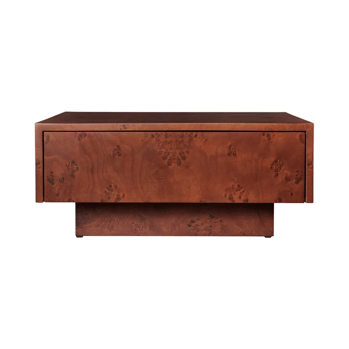 Ferm Living - Burl Coffee Table, mit Schublade, 70x 70 cm, natur