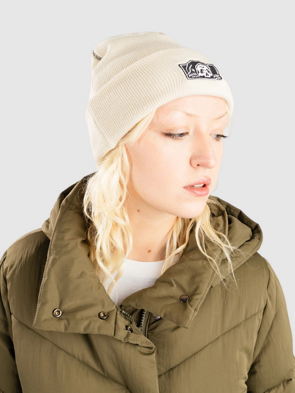 Lurking Class Birch Box Contrast Stitch Beanie natural