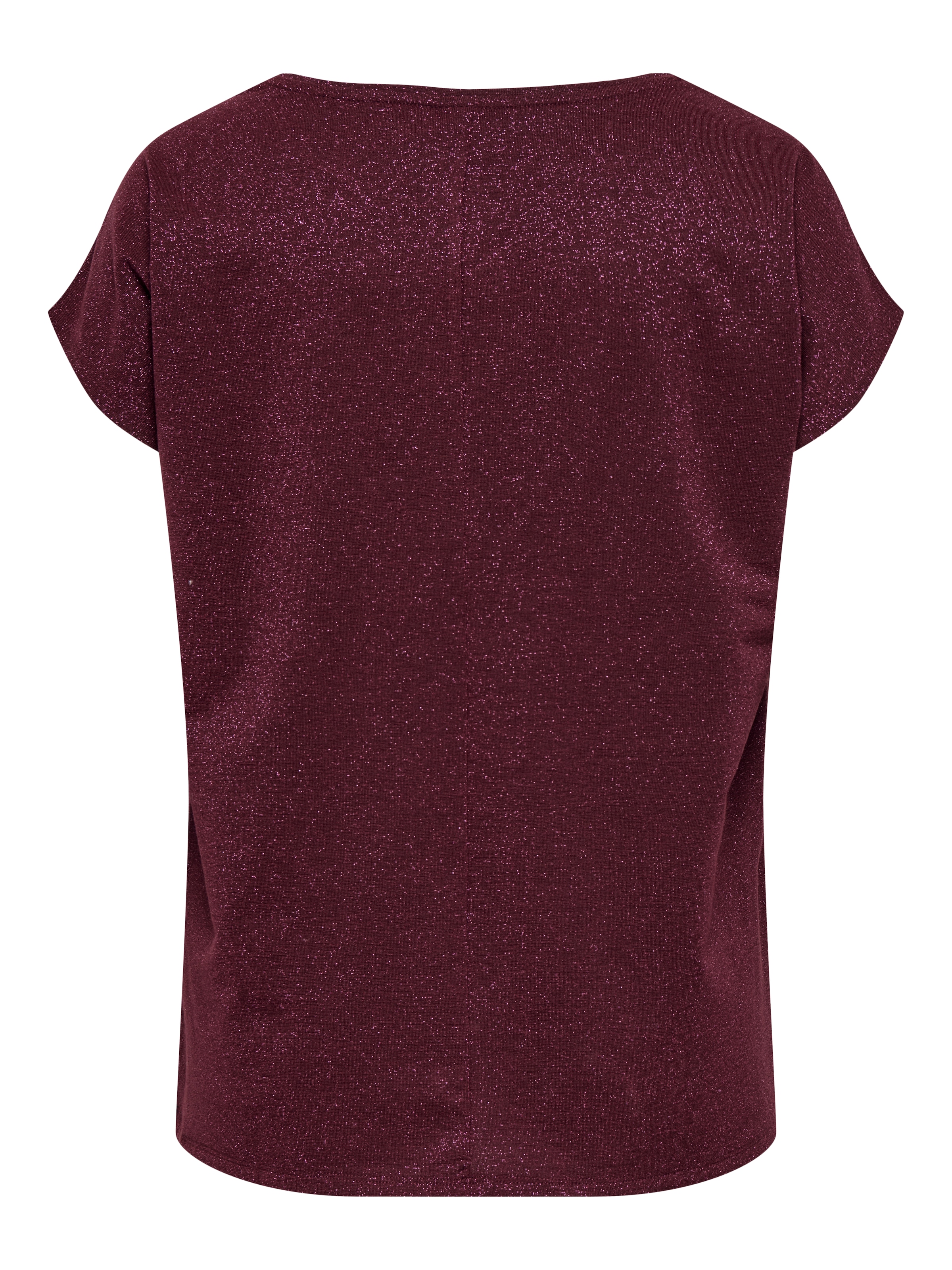 ONLY CARMAKOMA Kurzarmshirt »CARMOSTER GLITTER S/S TOP JRS NOOS«, leicht glitzernde Optik