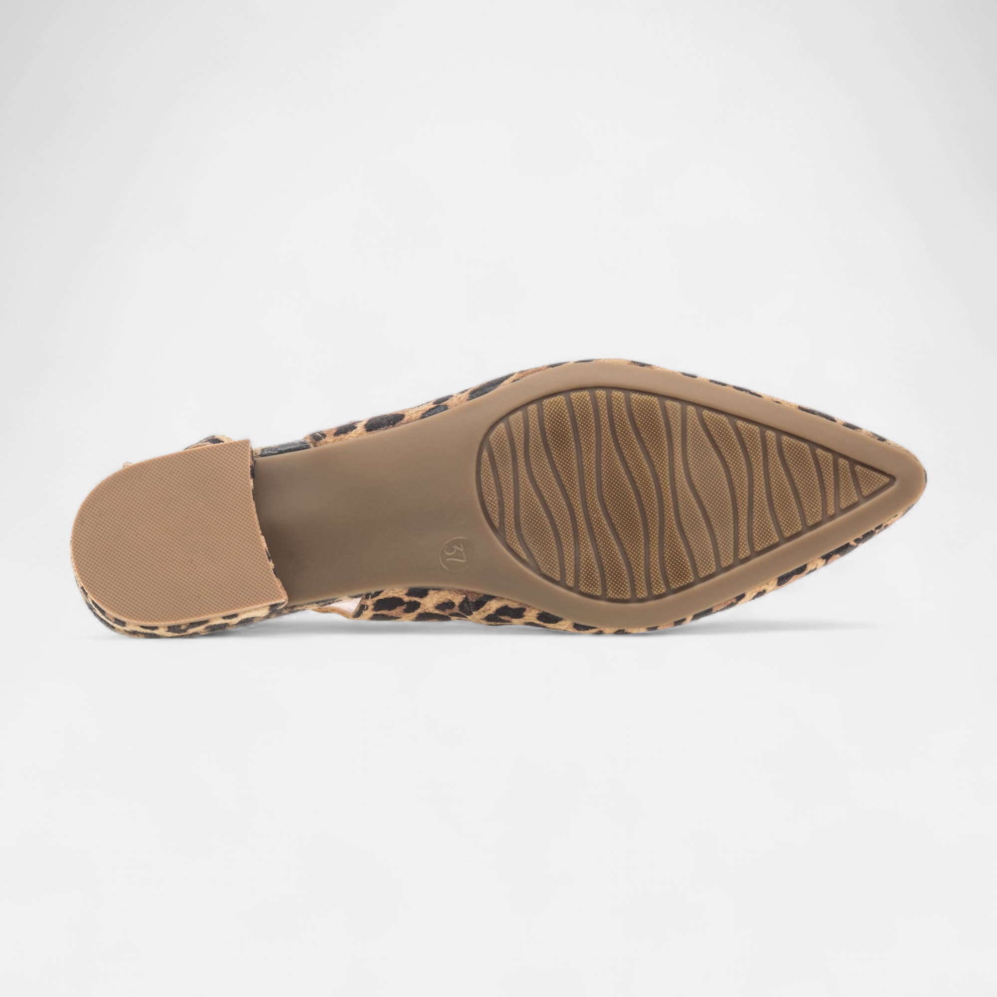 Escarpins avec bride arrière Femme en cuir camel
