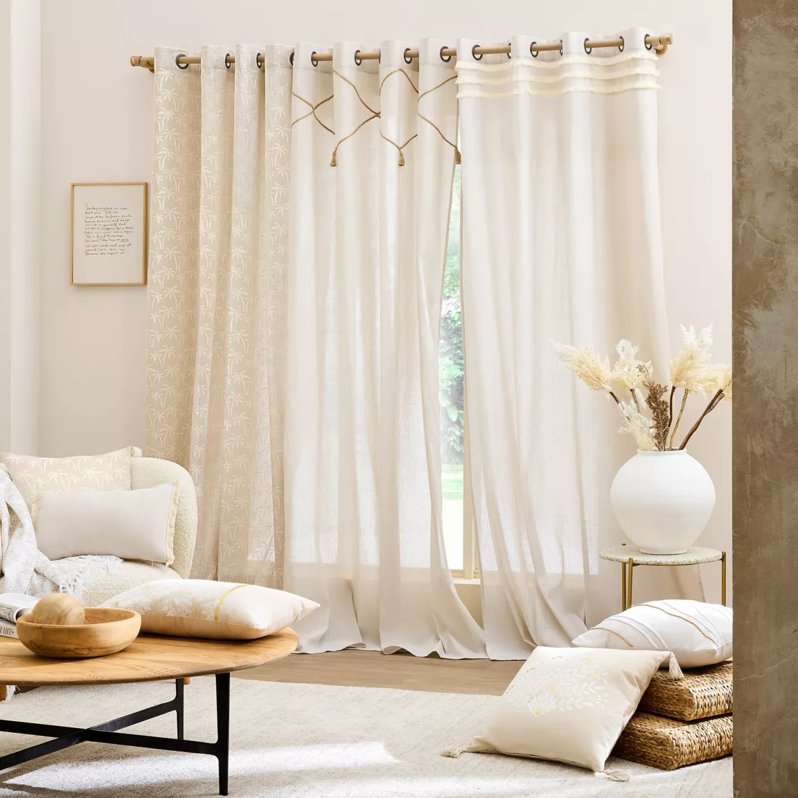 Rideau polycoton (140 x 240 cm) Lacia Beige