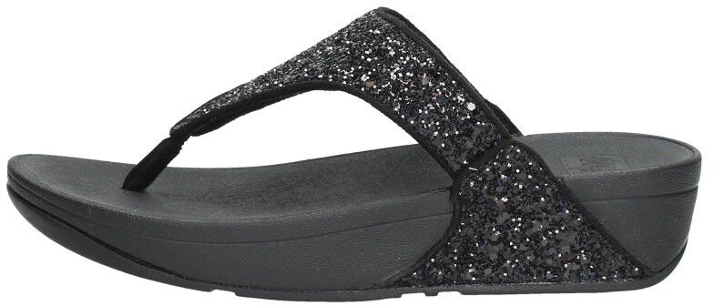 Fitflop Lulu Glitter Toe - Thongs PU Glitter zwart
