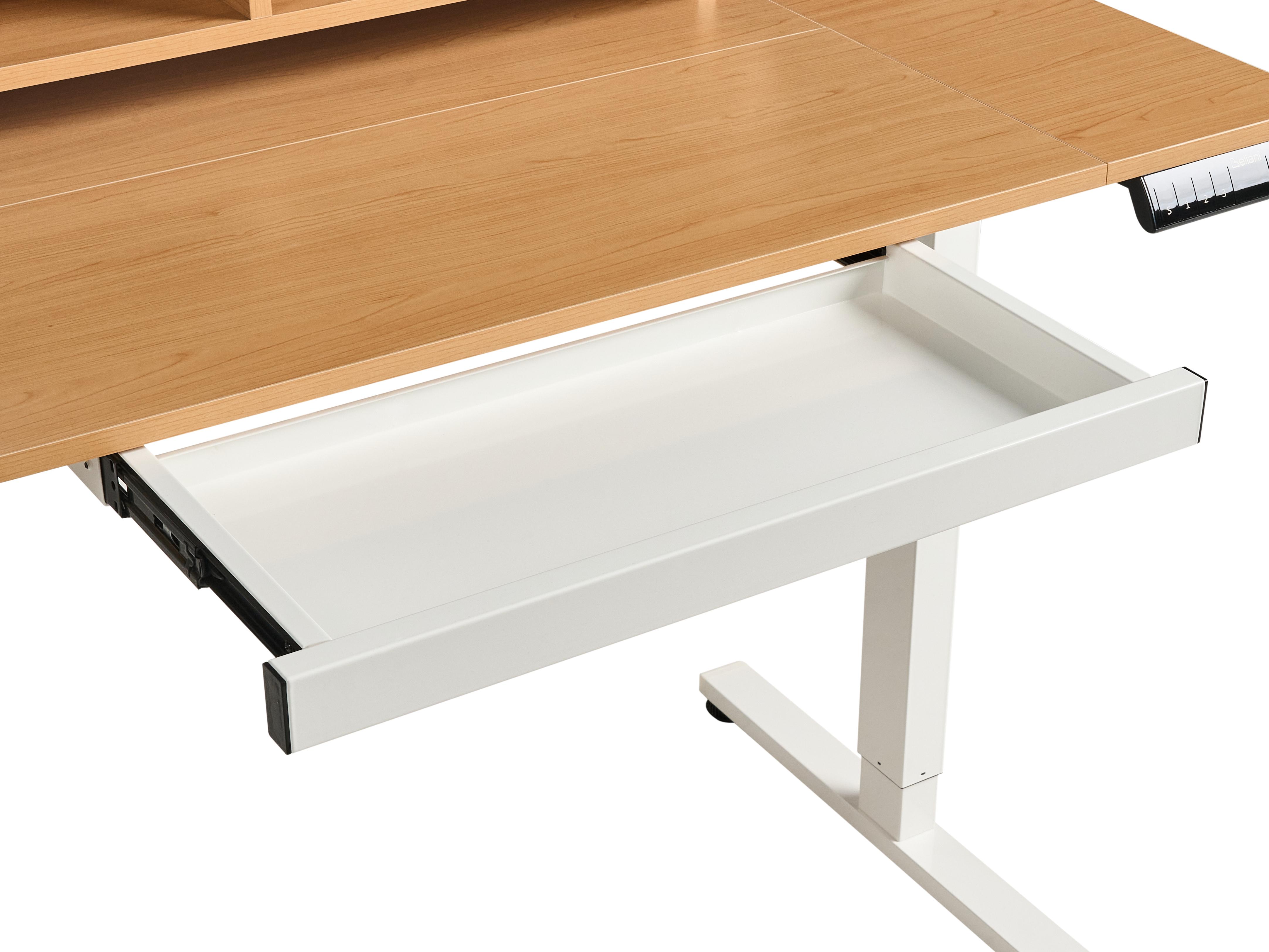Elektrisch verstelbaar sta-bureau LUCAMA Lichtbruin/wit 120 cm 60 cm met USB-poort