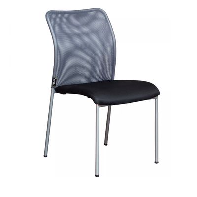 Lot de 4 chaises JULIA - avec accoudoirs - assise noire et dossier gris