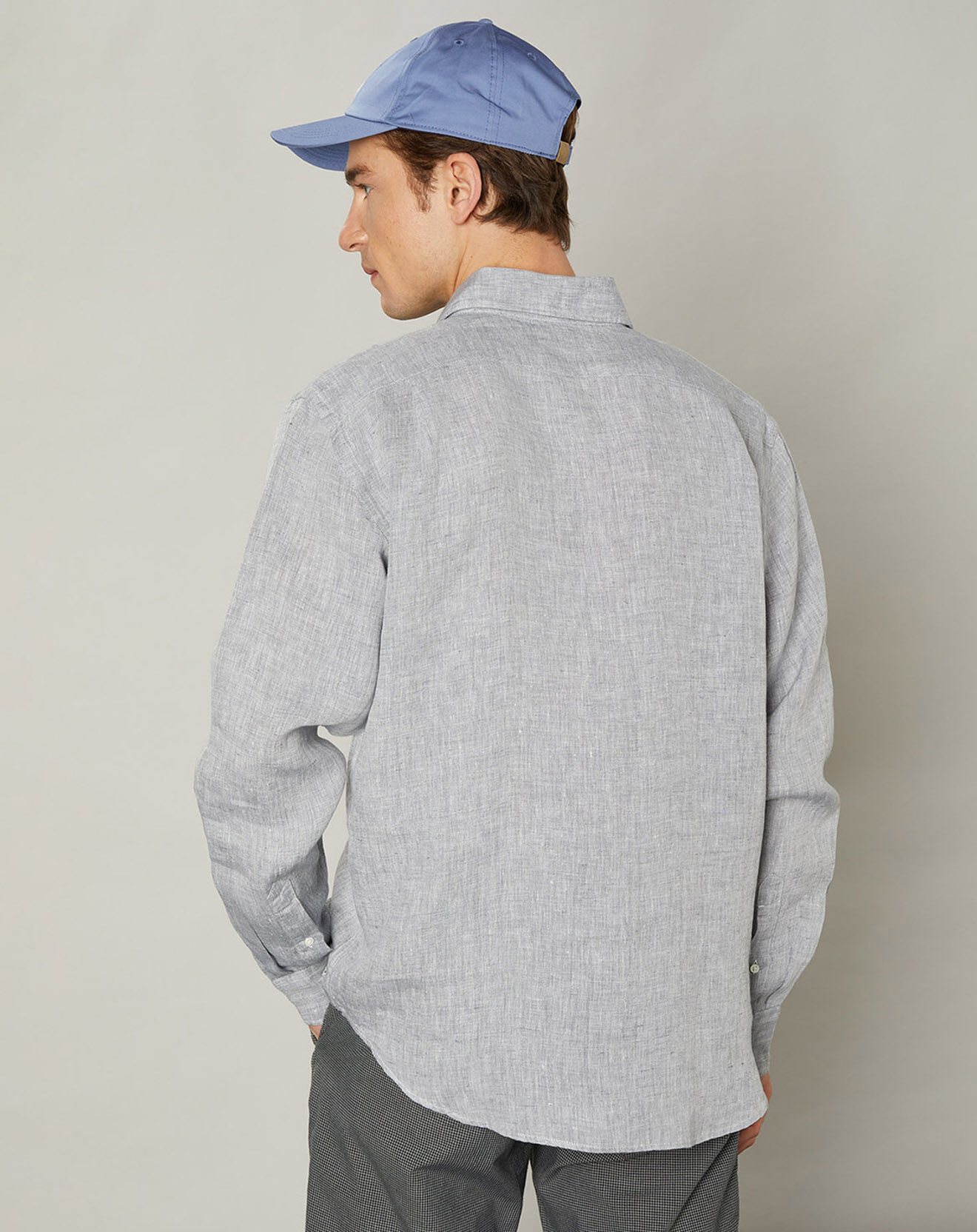 Hartford Chemise regular 100% Lin Paul nuage