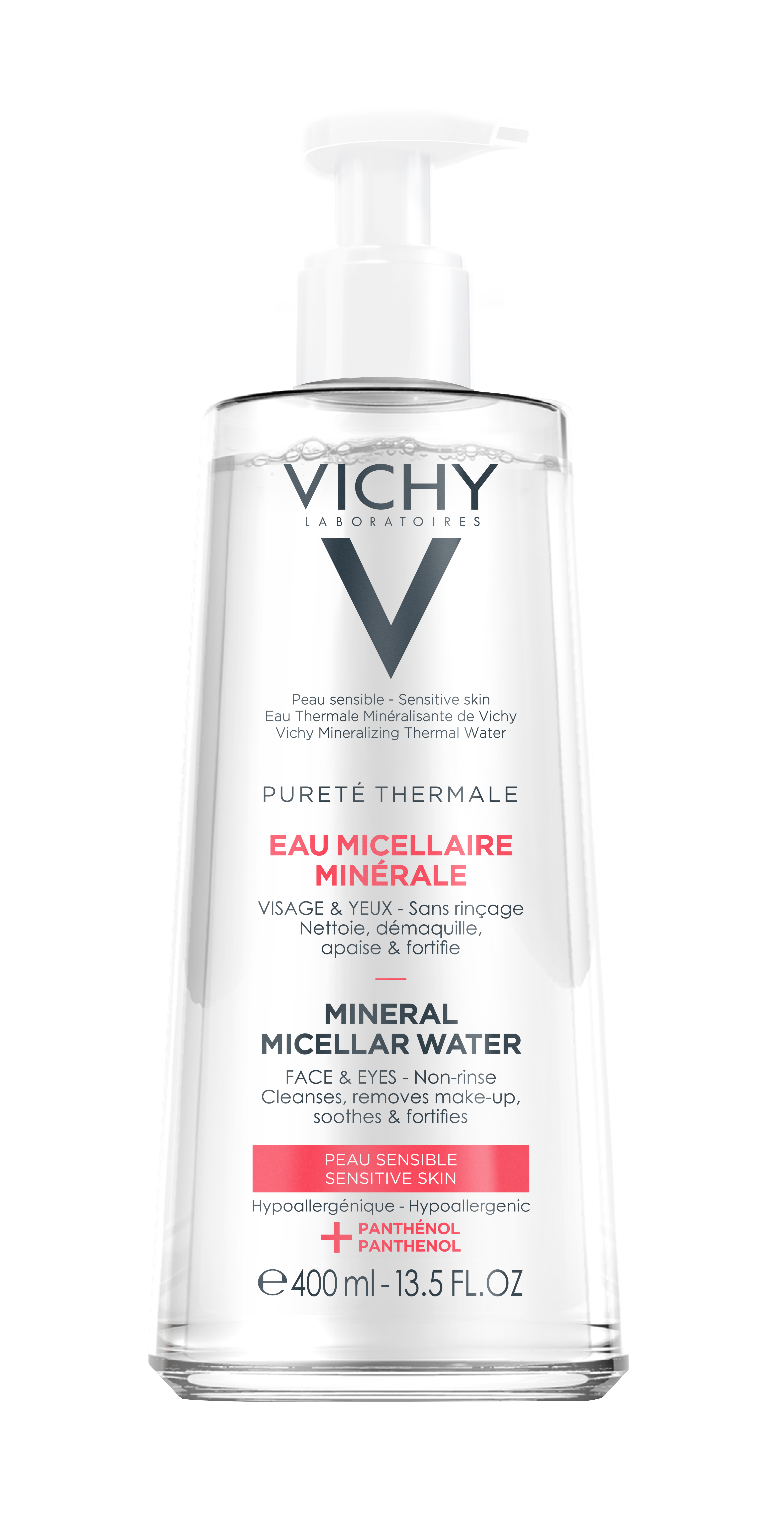 Vichy Pureté Thermale Mizellen Reinigungsfluid<br>400 ml, Flasche, empfindliche Haut