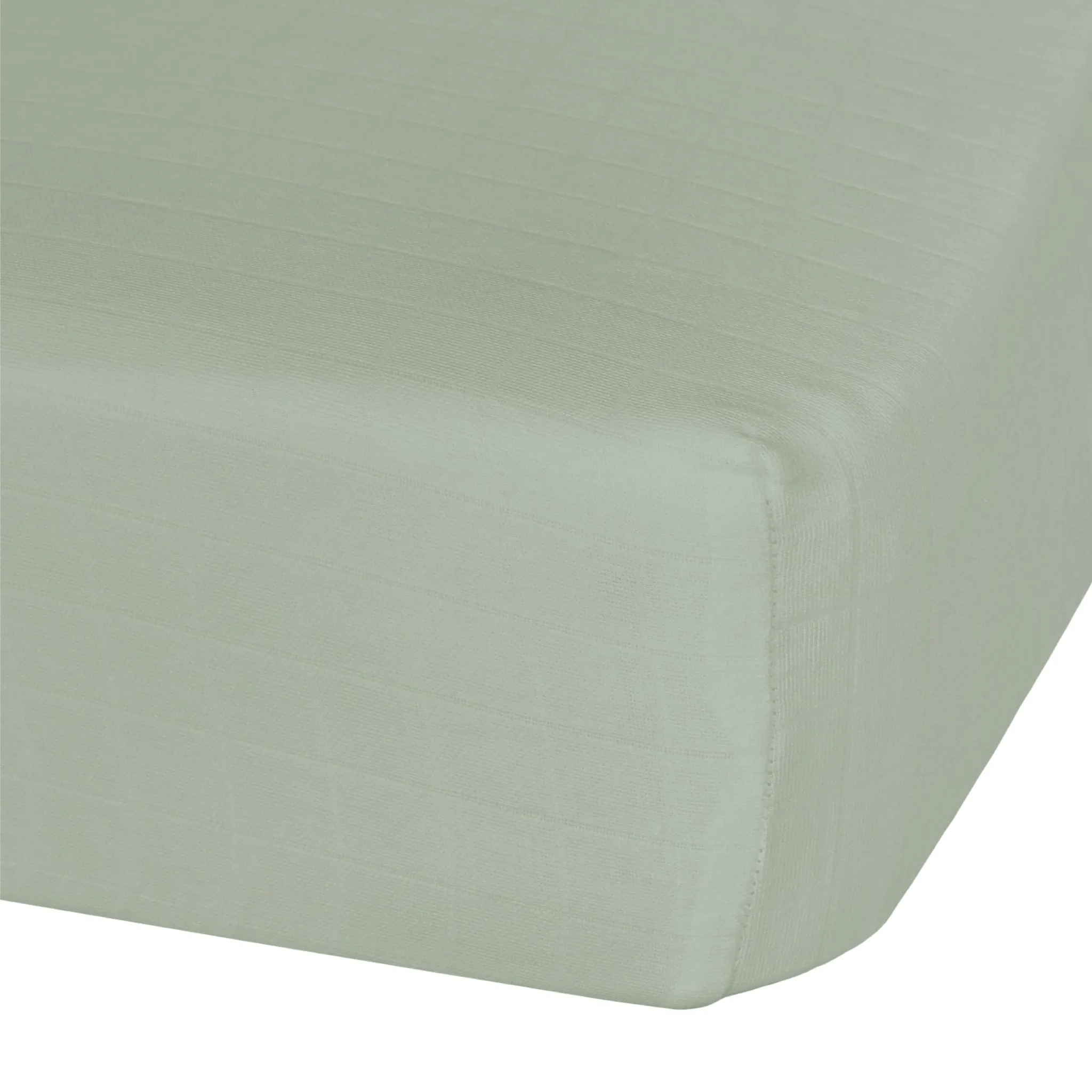 Perlimpinpin Drap Contour pour Lit de Bébé - Mousseline Kaki