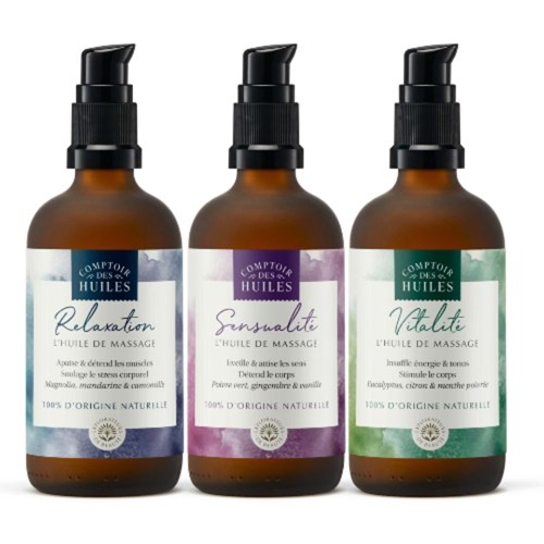 Trio découverte huiles de massage bio