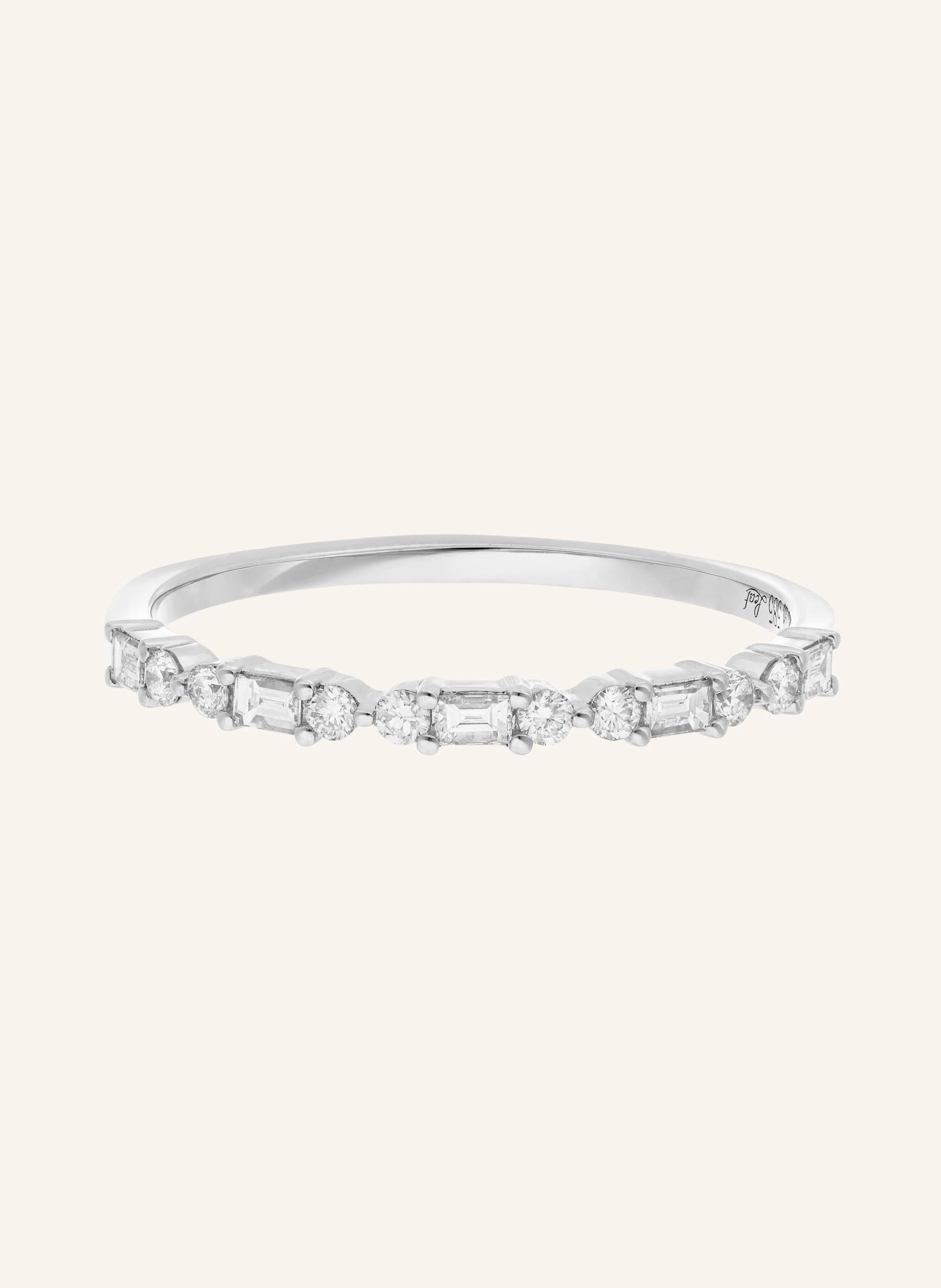 Leaf Ring BAQUETTE aus 14 Karat Weißgold mit Diamanten