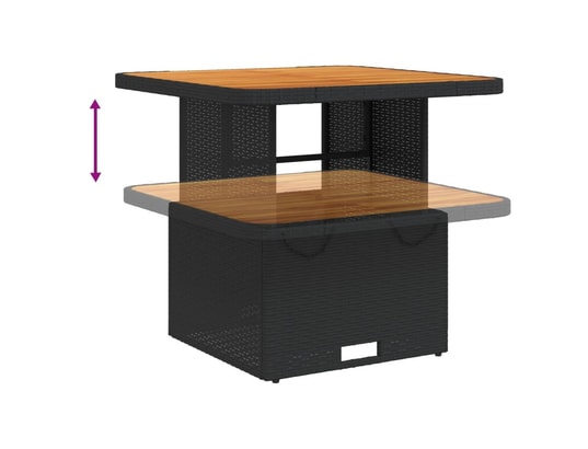 VIDAXL - Ensemble table et chaises Ensemble à manger de jardin avec coussins 3 pcs noir