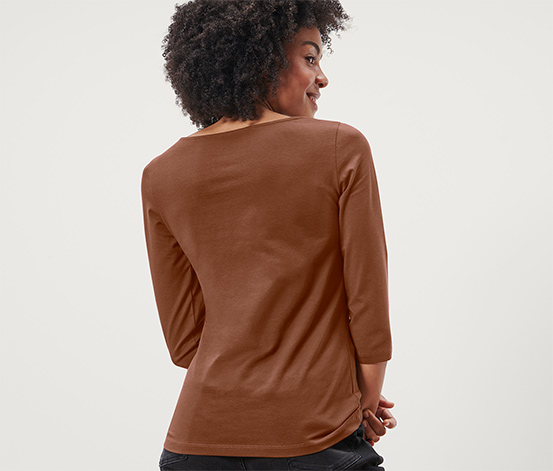 Shirt mit 3/4-Arm, cognac