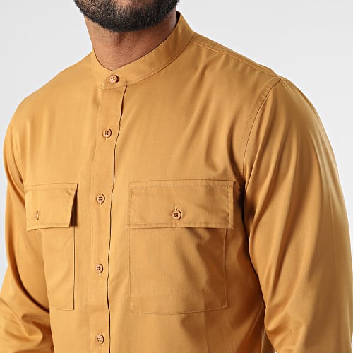 Chemise Manches Longues Col Mao J530 Camel