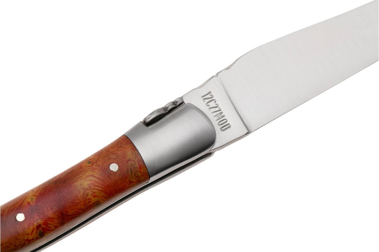 Laguiole en Aubrac Coral Cheesewood, Matt Bolster, zakmes, 12 cm