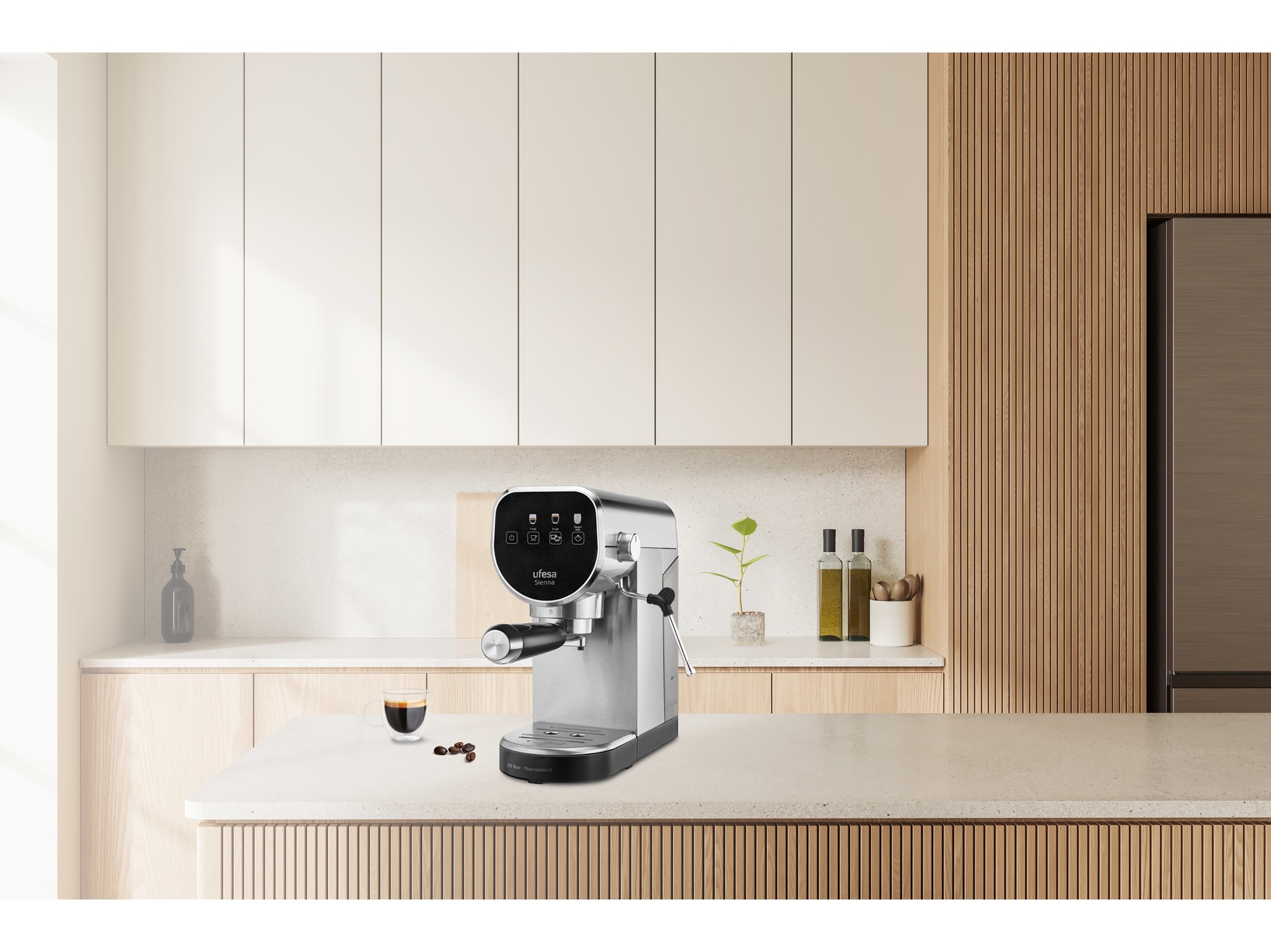 MÁQUINA CAFÉ EXPRESSO MANUAL UFESA SIENNA THERMOBLOCK 20 BARES
