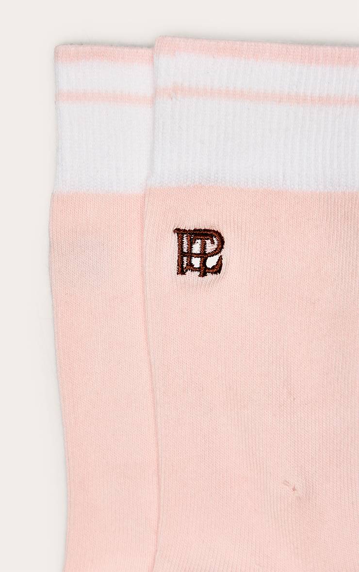Rose Chaussettes Antidérapantes Brodées Prettylittlething