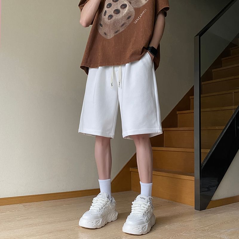 Giuliana - Effen shorts met trekkoordtaille