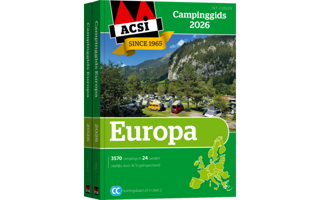 ACSI Campingführer Europa 2026 mit CampingCard Ermäßigungskarte