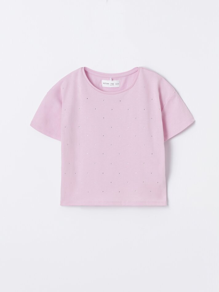 Camiseta com glitter - Rosa claro