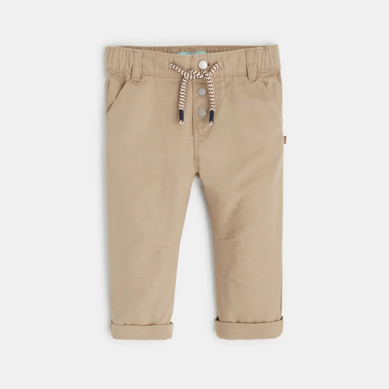 Pantalon regular coton fantaisie beige bébé garçon Beige