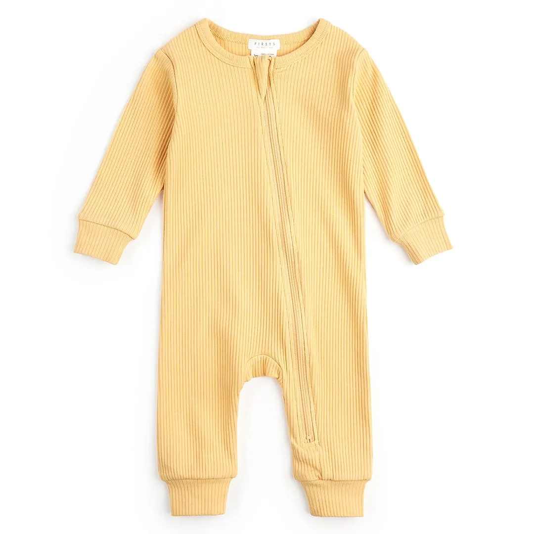 Firsts par Petit Lem Pyjama Côtelé Citron 0-12mois