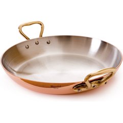 Plat rond à anses cuivre/intérieur inox Elégance