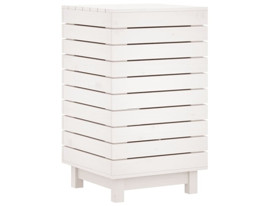 VIDAXL - Panier à linge blanc 44x44x76 cm bois massif de pin