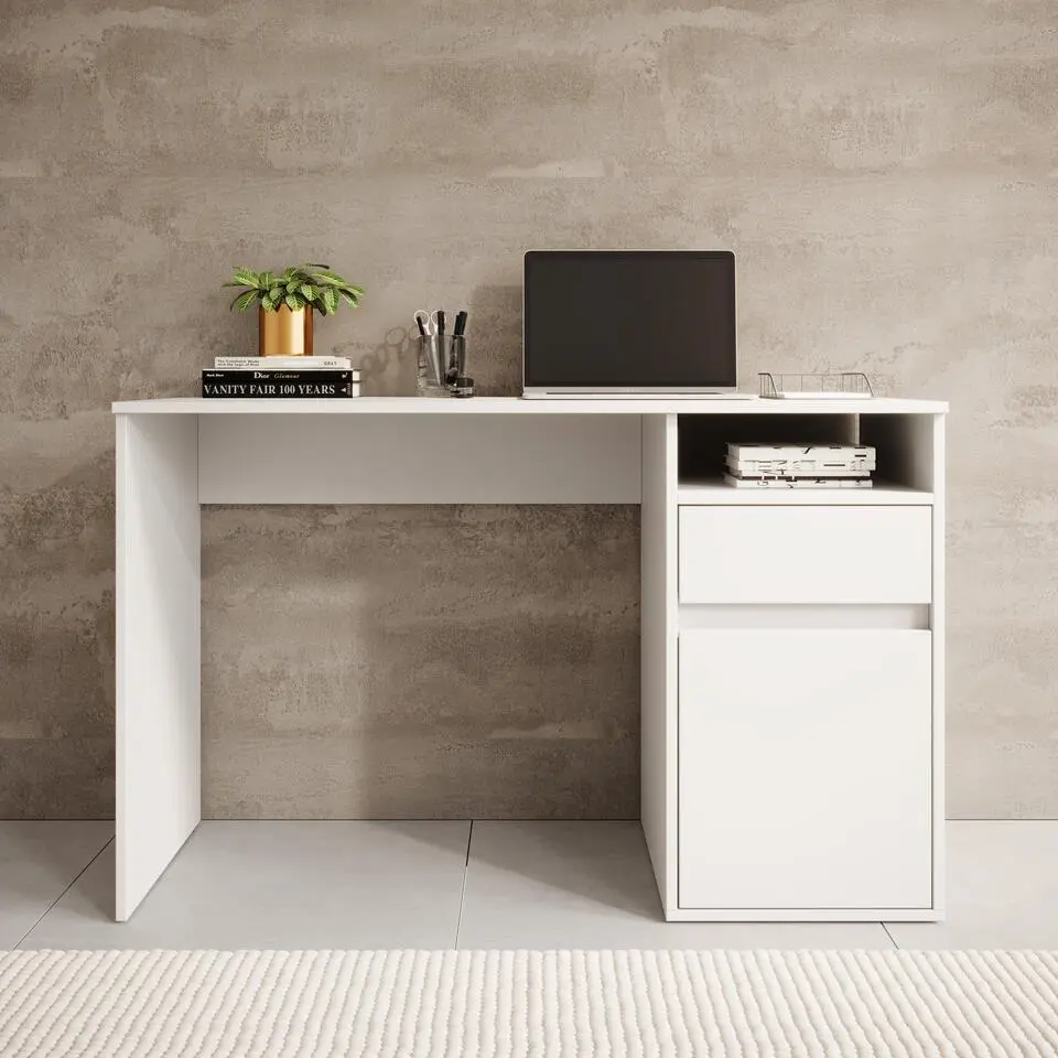 Meubella - Bureau Babot - Wit 1 - 120 cm