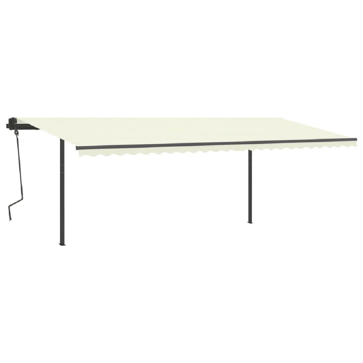 vidaXL Store rétractable automatique avec poteaux - Crème - 6x3 m