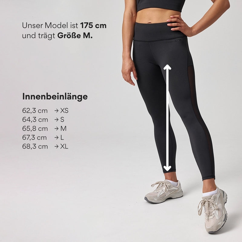 High Waist Leggings Mesh aus recyceltem Polyester Schwarz