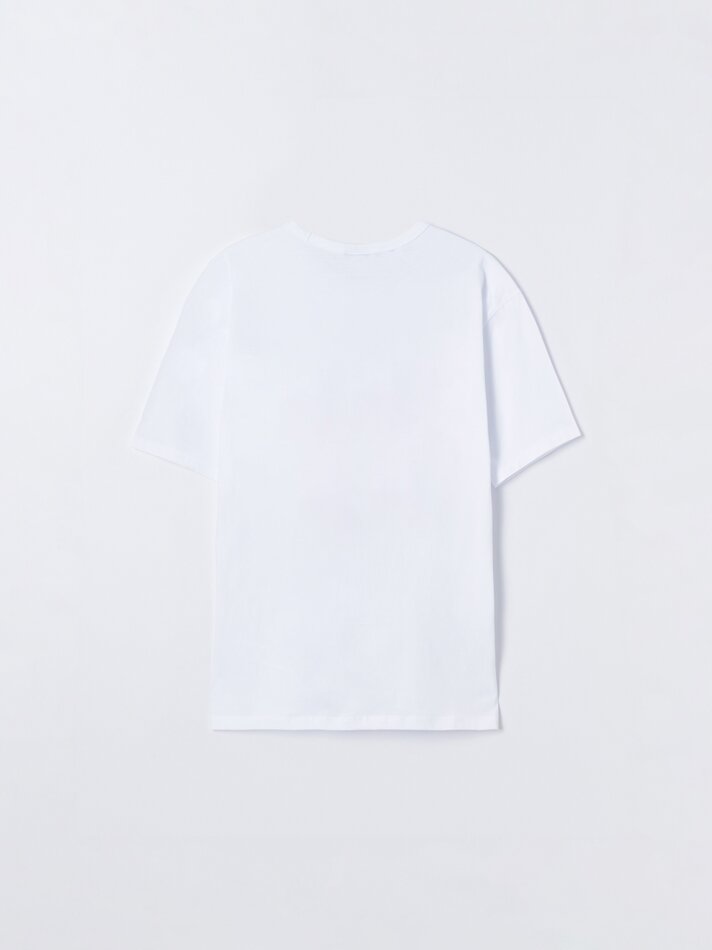 Camiseta maxi estampada Sonicñ - Branca