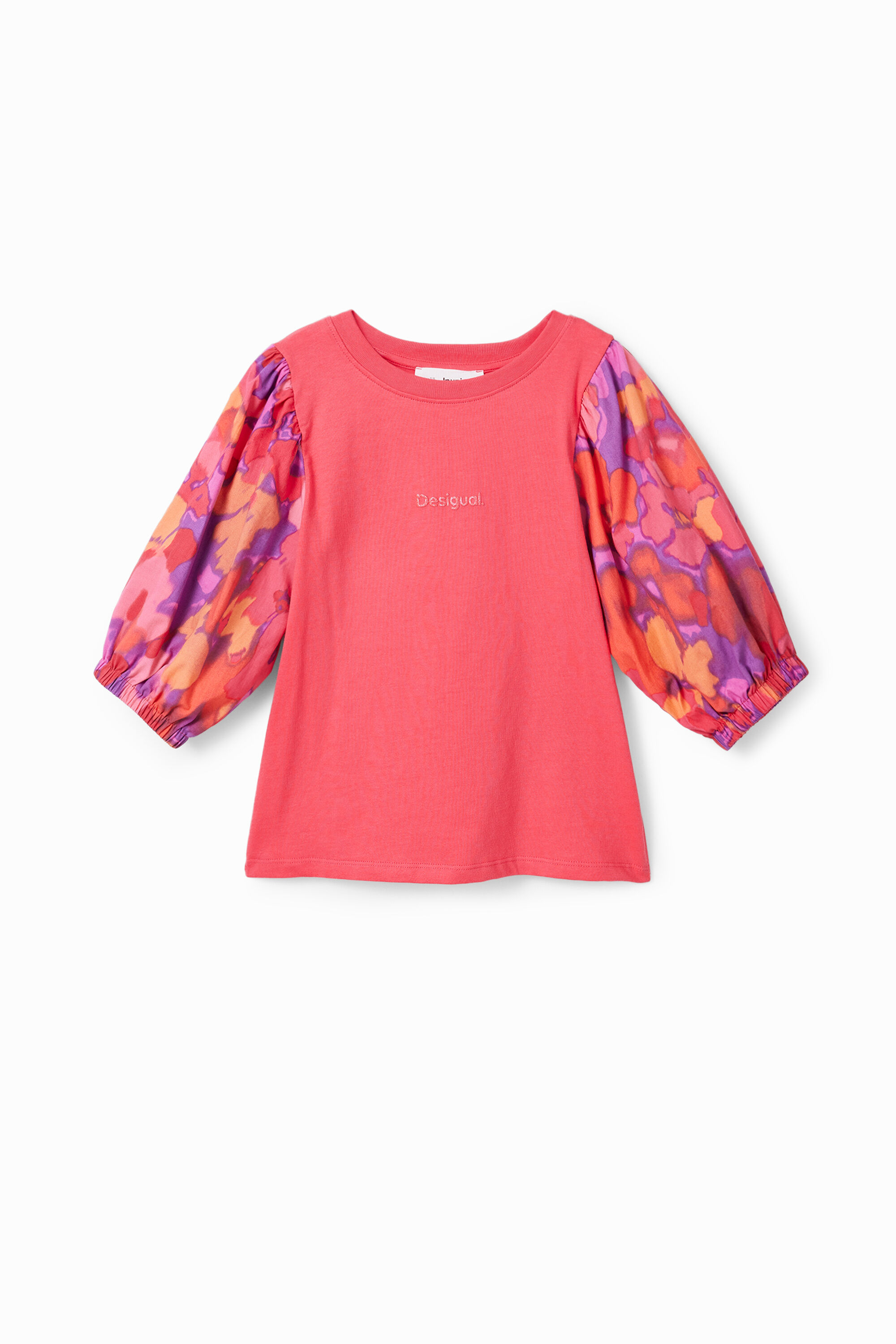T-shirt froncé fleurs