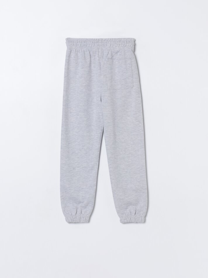 Conjunto de moletom e calça de duas peças - Cinza Mesclado