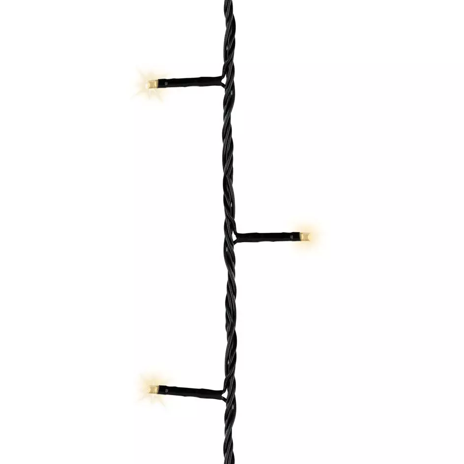 Guirlande lumineuse à piles 14,30 m 192 LED câble noir Durawise Blanc chaud