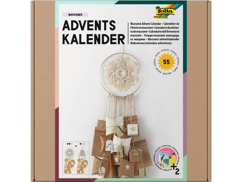Folia Adventskalender Makramee Geschenktüten ideal für kleine Geschenke und diy Adventskalender