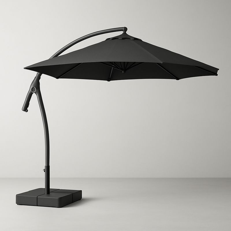 Freistehender Gartenschirm 300cm Metall Schwarz