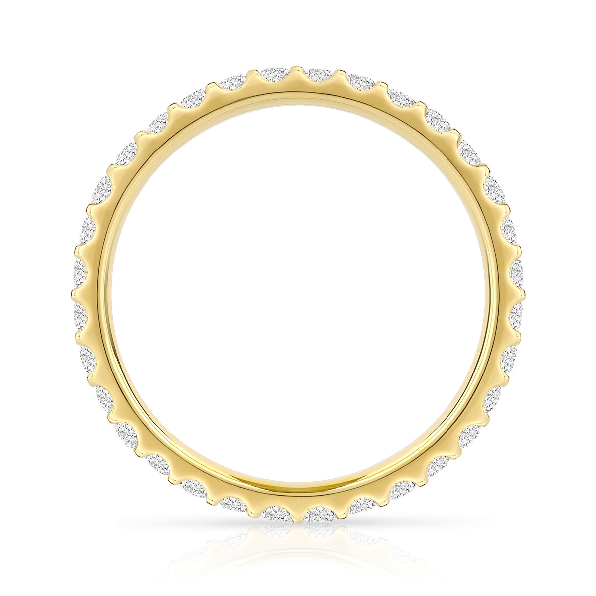 Alliance or 750 jaune diamants synthétiques 0.50ct