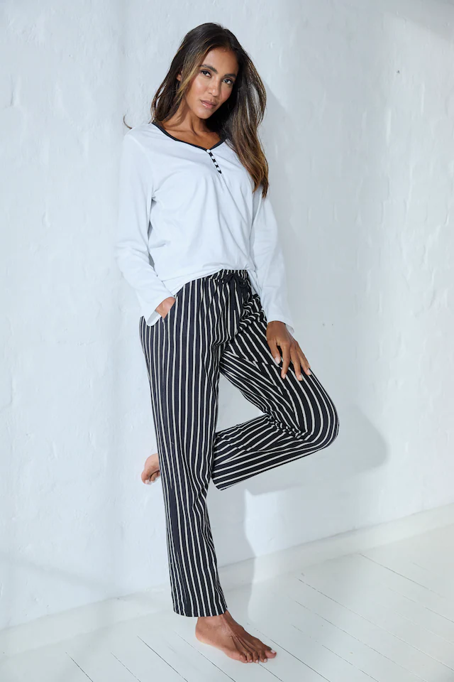 Vivance Dreams Pyjamahose  mit Schwarz-Weiss-Druck
