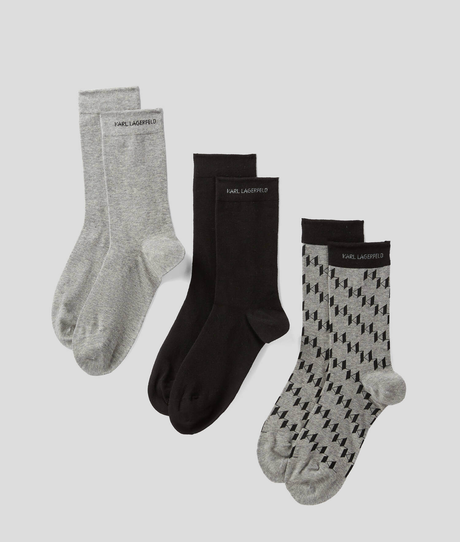 CHAUSSETTES KL MONOGRAM - LOT DE 3 PAIRES